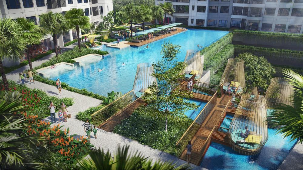 Hồ bơi nước mặn tràn bờ 