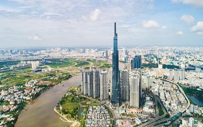cảnh thành phố Hồ Chí Minh nhìn từ trên cao
