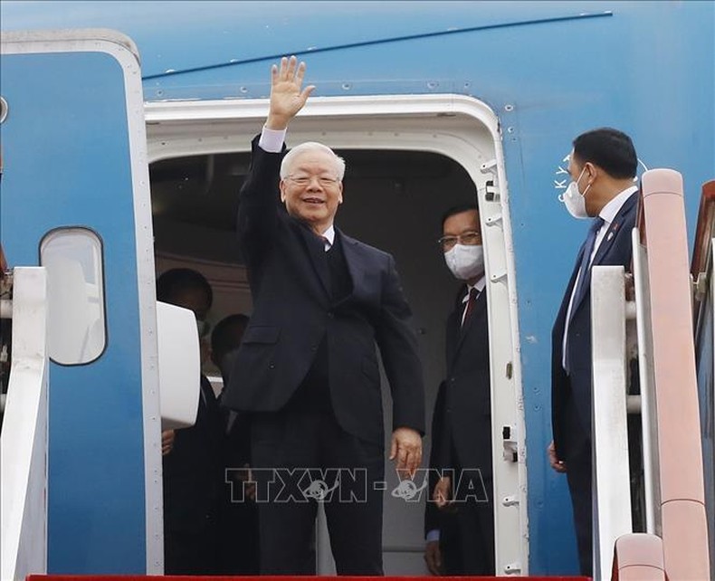 [Ảnh] Tổng Bí thư Nguyễn Phú Trọng đến Bắc Kinh, bắt đầu chuyến thăm chính thức Trung Quốc ảnh 1