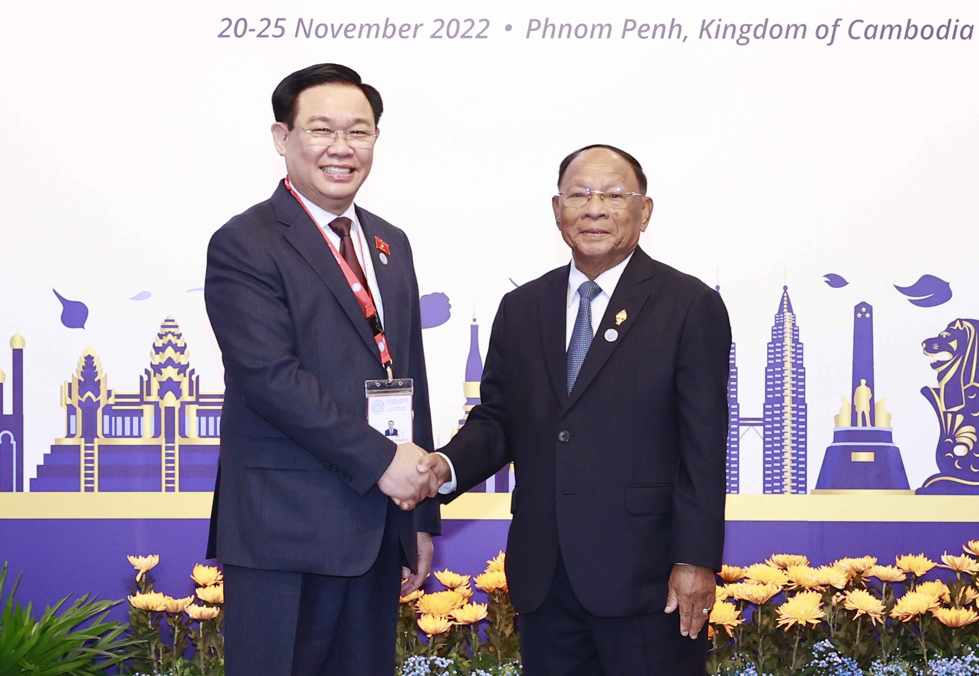 Chủ tịch Quốc hội Campuchia tiếp các trưởng đoàn dự Đại hội đồng AIPA-43 - Ảnh 4.
