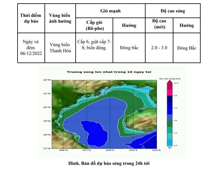 Vùng biển Thanh Hóa có gió Đông Bắc mạnh cấp 6, cấp 7 - Ảnh 1.