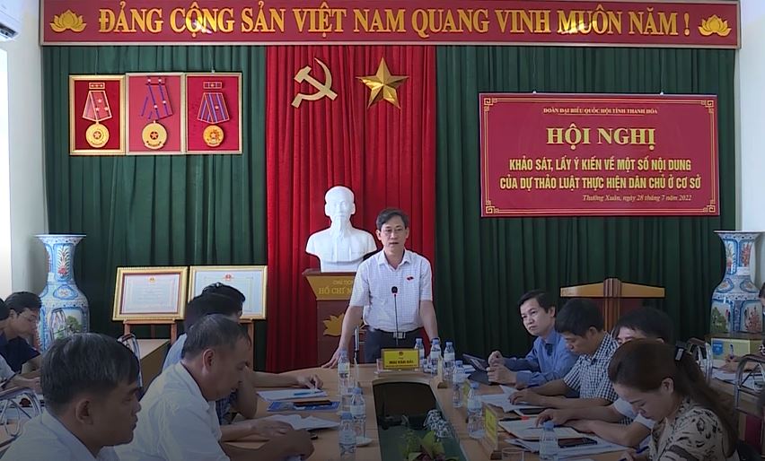 Đoàn ĐBQH tỉnh Thanh Hóa khảo sát lấy ý kiến về Dự thảo Luật thực hiện dân chủ ở cơ sở - Ảnh 3.