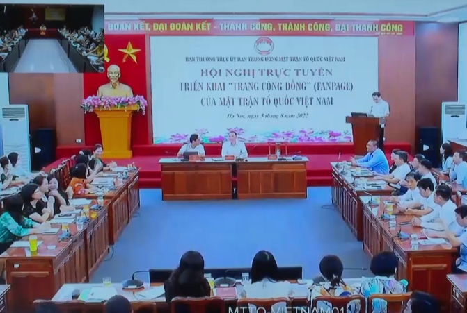 Hội nghị trực tuyến triển khai 'Trang cộng đồng' (Fanpage) của MTTQ Việt Nam - Ảnh 2.