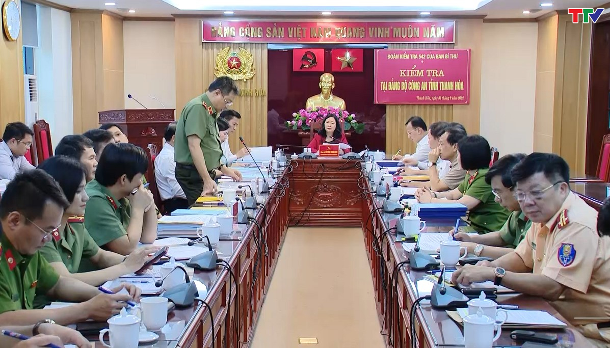 Đoàn kiểm tra 542 của Ban Bí thư kiểm tra tại Công an tỉnh Thanh Hoá - Ảnh 1.