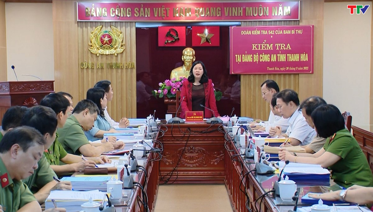 Đoàn kiểm tra 542 của Ban Bí thư kiểm tra tại Công an tỉnh Thanh Hoá - Ảnh 2.
