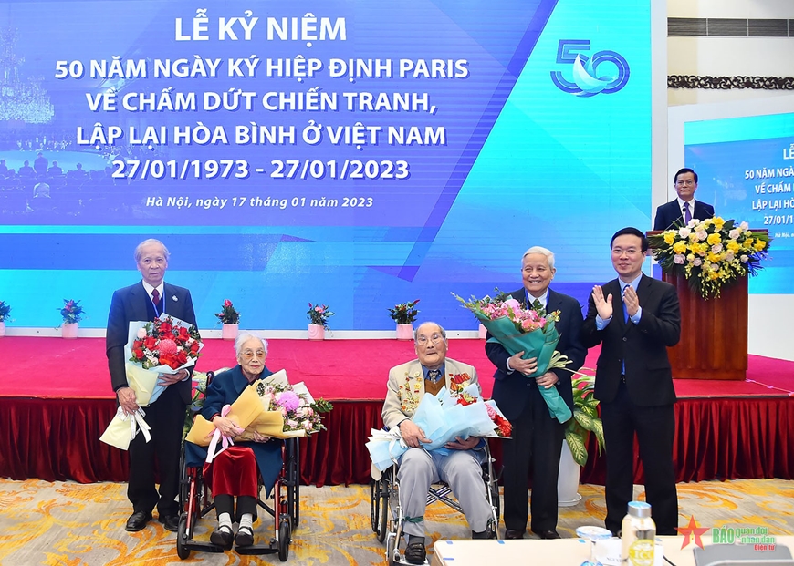 Lễ kỷ niệm 50 năm Ngày ký Hiệp định Paris về chấm dứt chiến tranh, lập lại hòa bình ở Việt Nam - Ảnh 5. Lễ kỷ niệm 50 năm Ngày ký Hiệp định Paris về chấm dứt chiến tranh, lập lại hòa bình ở Việt Nam - Ảnh 5.