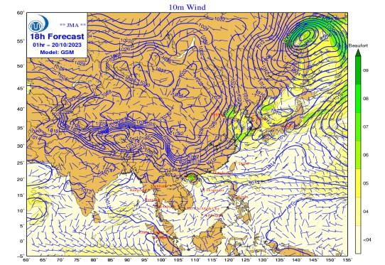 Dự báo gió mạnh trên vùng biển khu vực tỉnh Thanh Hóa (ngày 19/10) - Ảnh 2.