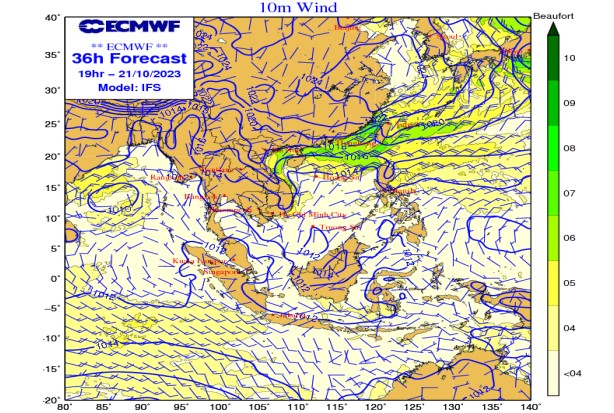 Dự báo gió mạnh trên vùng biển khu vực tỉnh Thanh Hóa (ngày 21/10) - Ảnh 2.