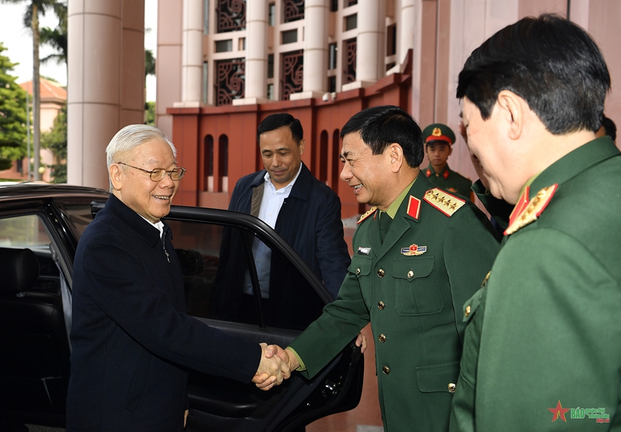 Tổng Bí thư Nguyễn Phú Trọng và các đồng chí lãnh đạo Đảng, Nhà nước dự Hội nghị Quân ủy Trung ương- Ảnh 3.