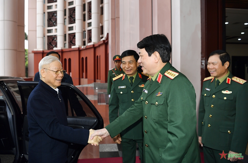 Tổng Bí thư Nguyễn Phú Trọng và các đồng chí lãnh đạo Đảng, Nhà nước dự Hội nghị Quân ủy Trung ương- Ảnh 4.
