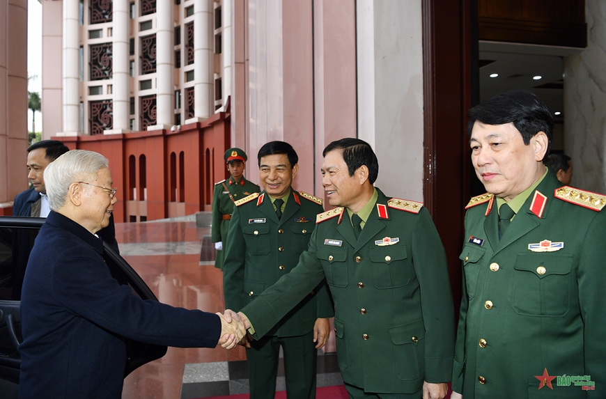 Tổng Bí thư Nguyễn Phú Trọng và các đồng chí lãnh đạo Đảng, Nhà nước dự Hội nghị Quân ủy Trung ương- Ảnh 5.