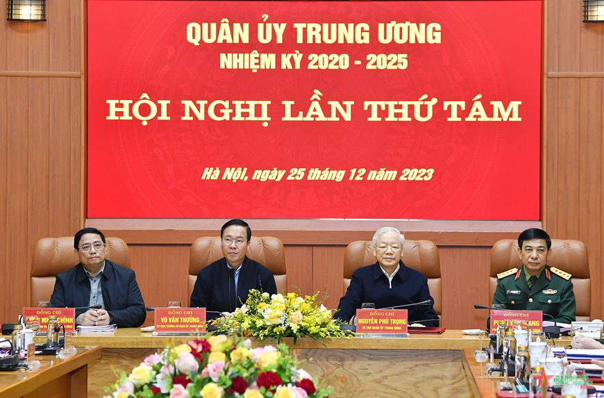 Tổng Bí thư Nguyễn Phú Trọng và các đồng chí lãnh đạo Đảng, Nhà nước dự Hội nghị Quân ủy Trung ương- Ảnh 6.