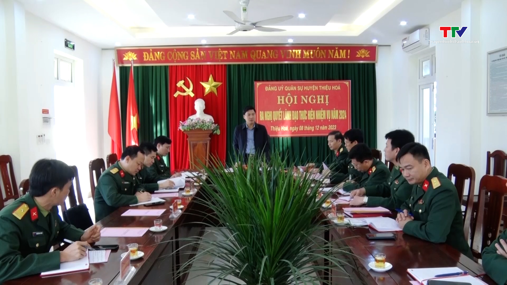 Đảng uỷ Quân sự huyện Thiệu Hoá triển khai nhiệm vụ năm 2024- Ảnh 1.