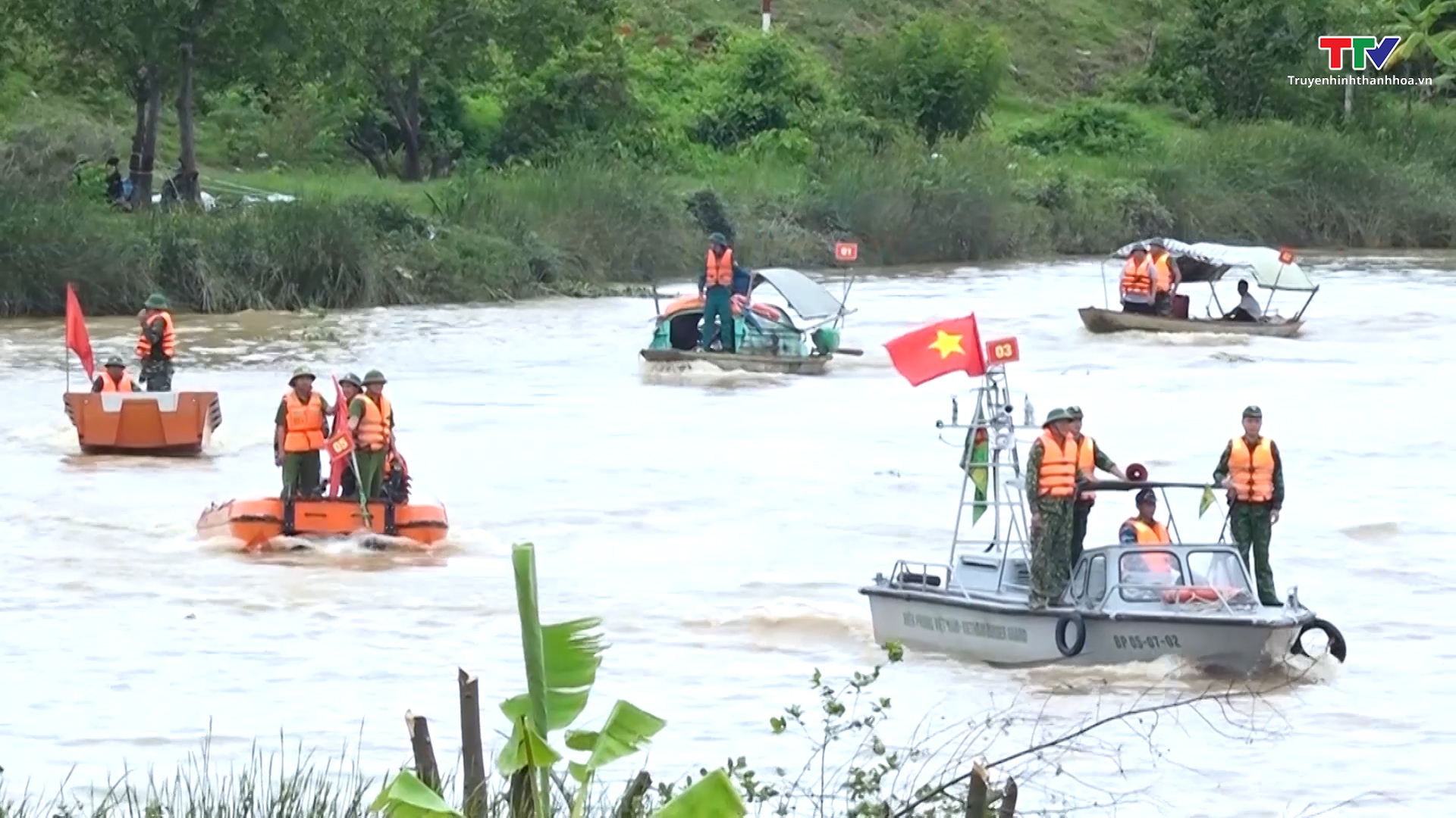 Diễn tập Phòng chống lụt bão, tìm kiếm cứu nạn huyện Hậu Lộc năm 2023 - Ảnh 2.