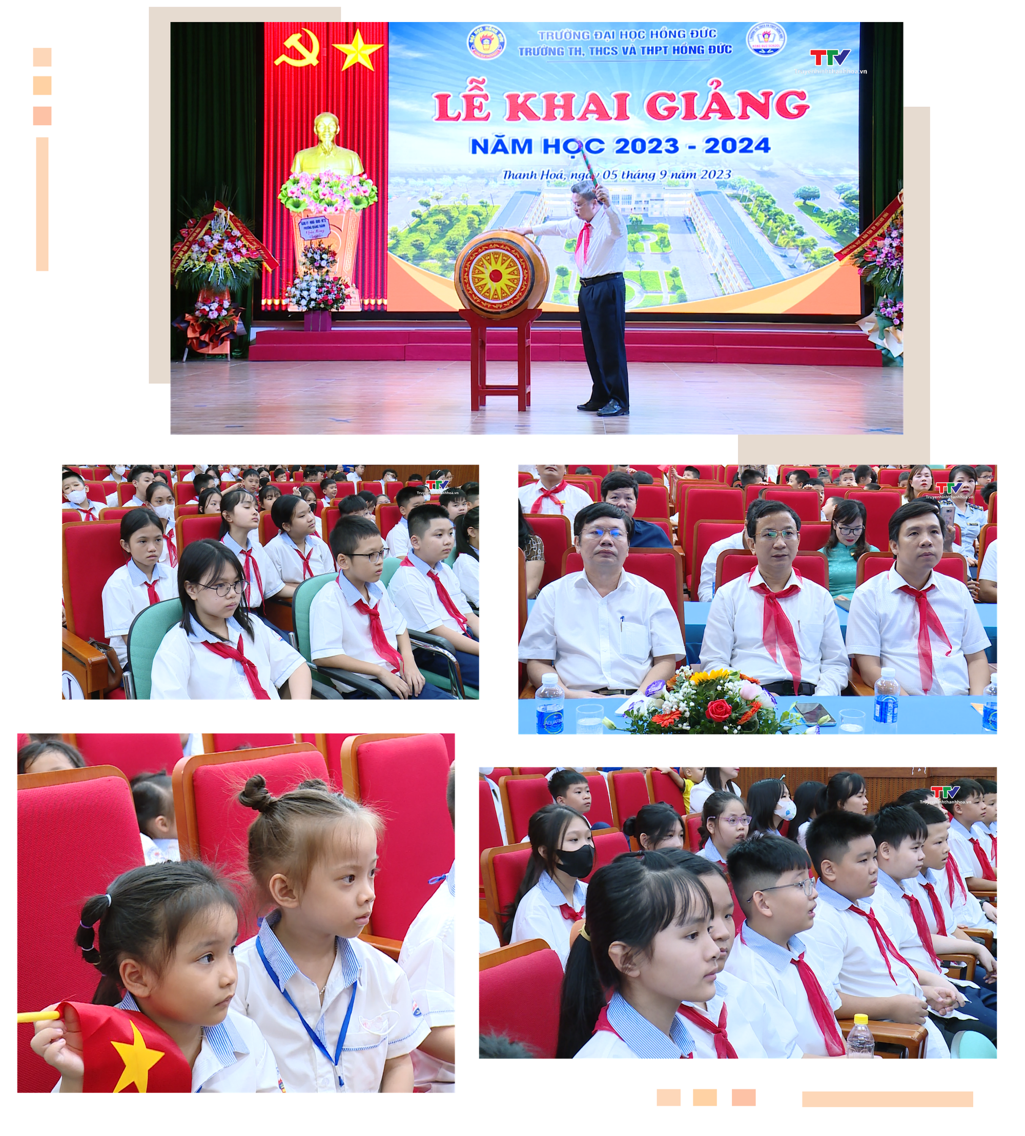 Gần 500 học sinh Trường Tiểu học, THCS và THPT Hồng Đức đón khai giảng năm học mới 2023 - 2024 - Ảnh 3.