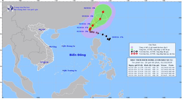 Bão số 5 giật cấp 17, di chuyển theo hướng Tây Tây Bắc- Ảnh 2.