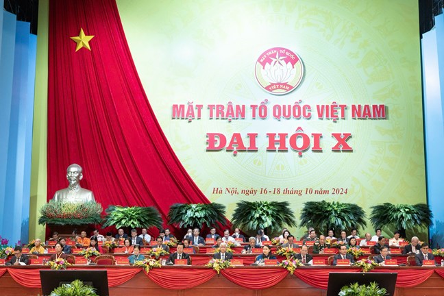 Phiên làm việc thứ nhất Đại hội đại biểu toàn quốc Mặt trận Tổ quốc Việt Nam lần thứ X, nhiệm kỳ 2024 - 2029- Ảnh 3.