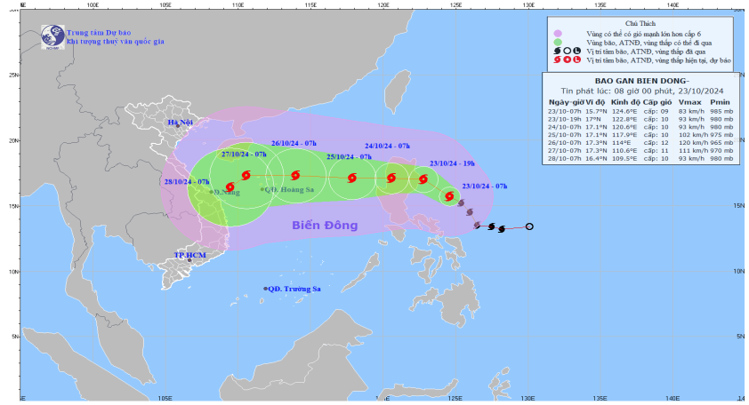 Bão Trà Mi tiếp tục mạnh thêm và hướng vào Biển Đông- Ảnh 2.