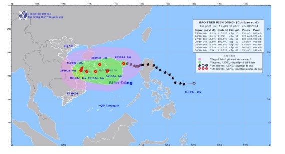 Tin bão trên biển Đông: Cơn bão số 6 (ngày 25/10)- Ảnh 2.