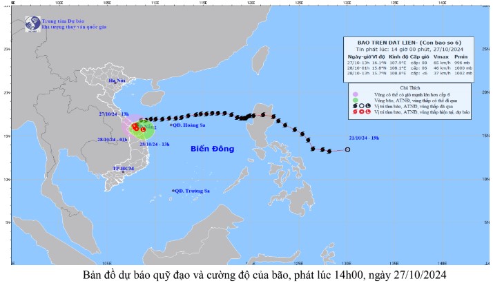 Bão số 6 giật cấp 10, đi vào đất liền các tỉnh Thừa Thiên Huế, Quảng Nam - Đà Nẵng- Ảnh 2.