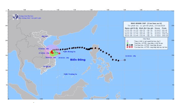 Cập nhật: TIN BÃO KHẨN CẤP (Cơn bão số 6)- Ảnh 2.