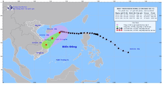 Bão số 7 cách quần đảo Hoàng Sa khoảng 230km về phía Bắc Đông Bắc- Ảnh 2.