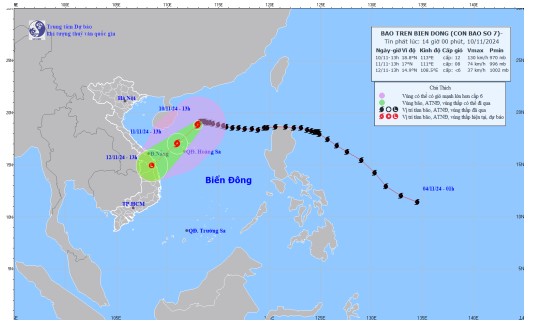 Bão số 07 di chuyển theo hướng Tây Nam, tốc độ khoảng 5km/h- Ảnh 2.