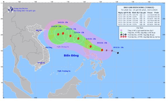 Bão Toraji di chuyển theo hướng Tây Tây Bắc, tốc độ 15 - 20km/h- Ảnh 2.