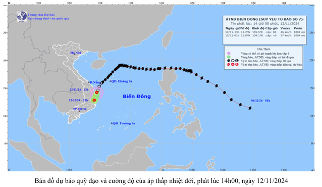 Tin áp thấp nhiệt đới trên biển Đông (Suy yếu từ cơn bão số 7)- Ảnh 2.