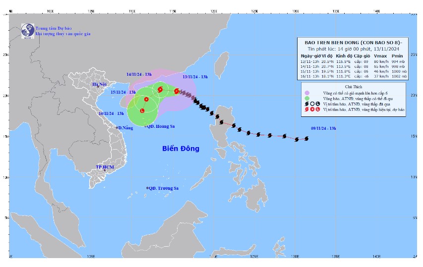 Tin bão trên Biển Đông (Bão số 8)- Ảnh 1.