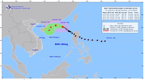 Bão số 8 có khả năng suy yếu trên Biển Đông- Ảnh 2.