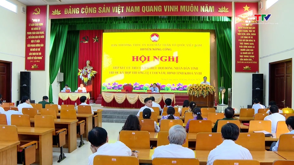 Đại biểu Hội đồng Nhân dân tỉnh Thanh Hóa tiếp xúc cử tri huyện Nông Cống- Ảnh 1.