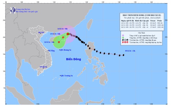 Bão số 8 trên Biển Đông có sức gió giật cấp 10- Ảnh 1.
