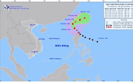 Bão Usagi di chuyển theo hướng Tây Bắc, tốc độ khoảng 20 km/h