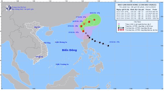 Bão Usagi di chuyển theo hướng Tây Bắc, tốc độ khoảng 20 km/h- Ảnh 2.