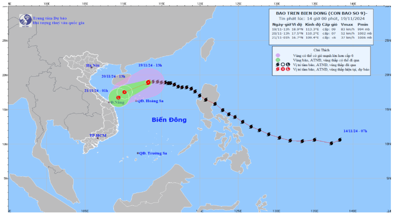 Bão số 9 cách quần đảo Hoàng Sa khoảng 250km về phía Bắc Đông Bắc- Ảnh 2.