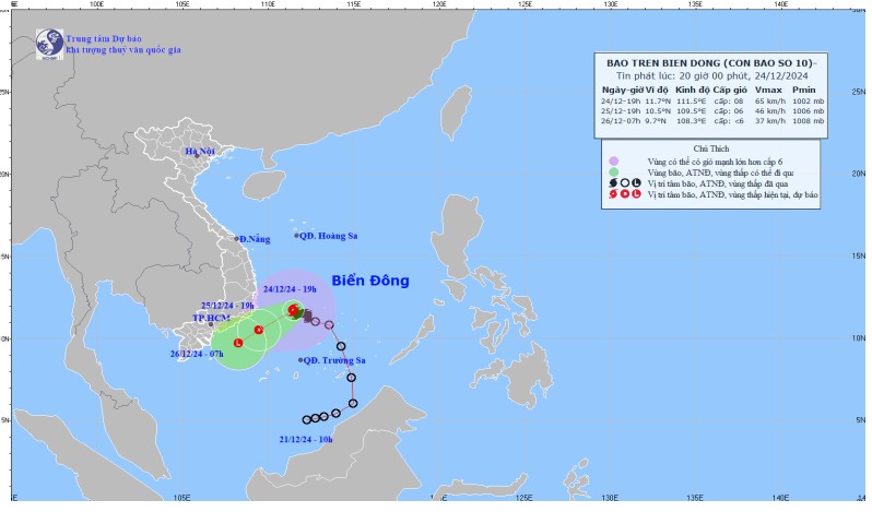 Bão số 10 di chuyển theo hướng Tây Tây Bắc, tốc độ khoảng 5km/h- Ảnh 2.