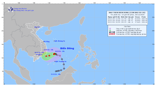Bão số 10 ít dịch chuyển trong nhiều giờ qua- Ảnh 2.