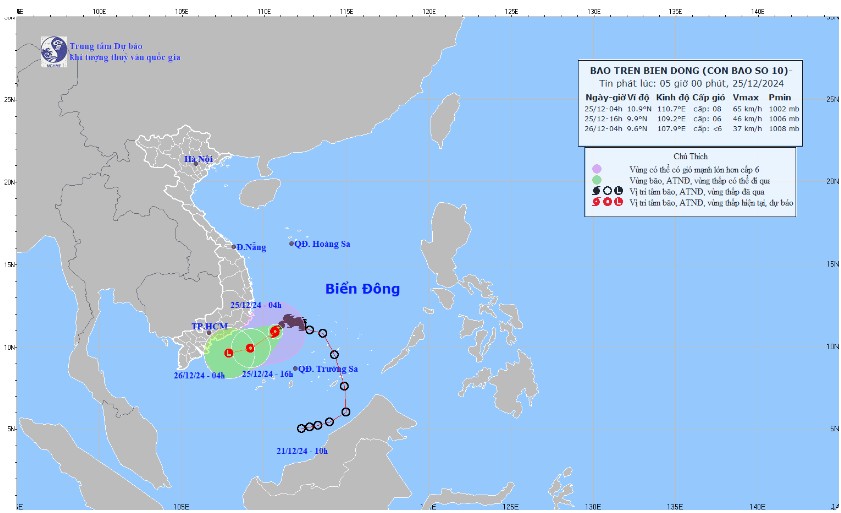 Bão số 10 di chuyển theo hướng Tây Tây Nam, suy yếu thành áp thấp nhiệt đới- Ảnh 1.