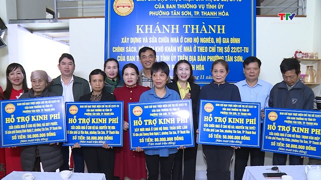 Thành phố Thanh Hóa khánh thành 46 căn nhà theo Chỉ thị số 22- Ảnh 1.