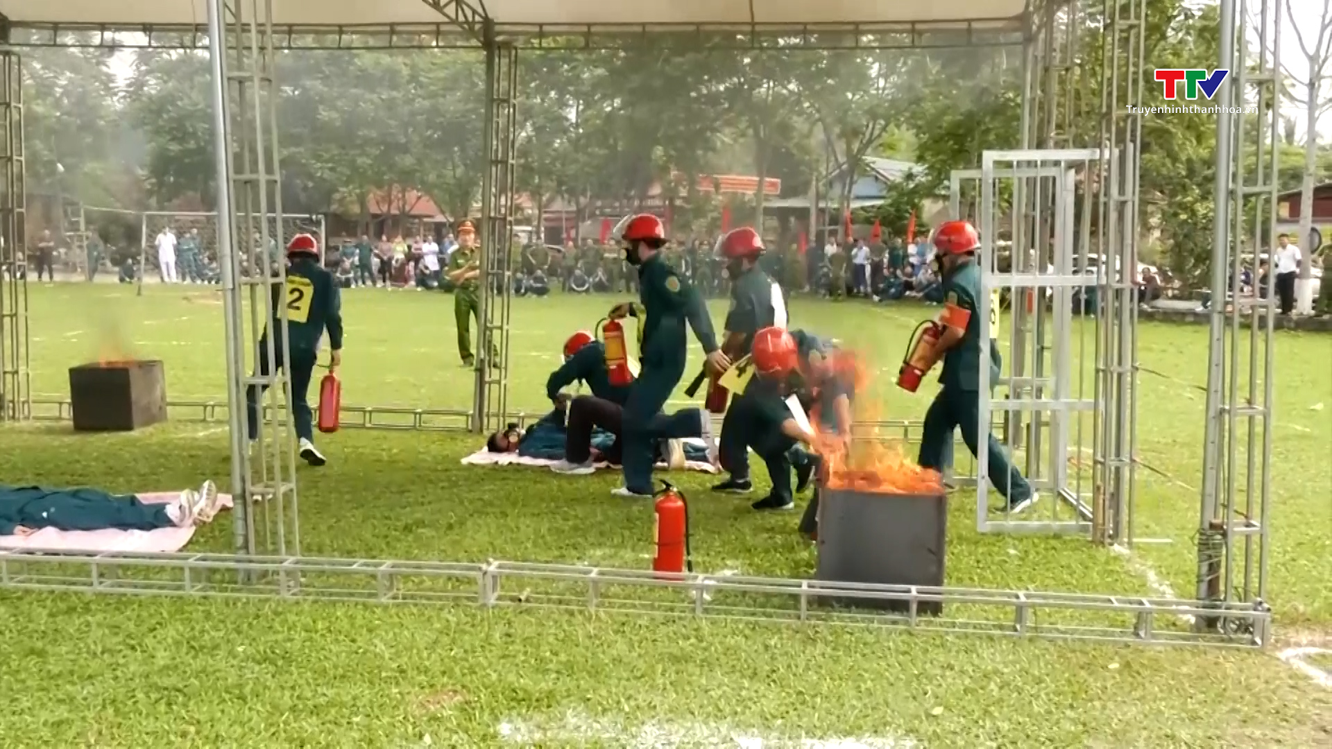 Hội thi nghiệp vụ chữa cháy và cứu nạn, cứu hộ huyện Lang Chánh- Ảnh 1.