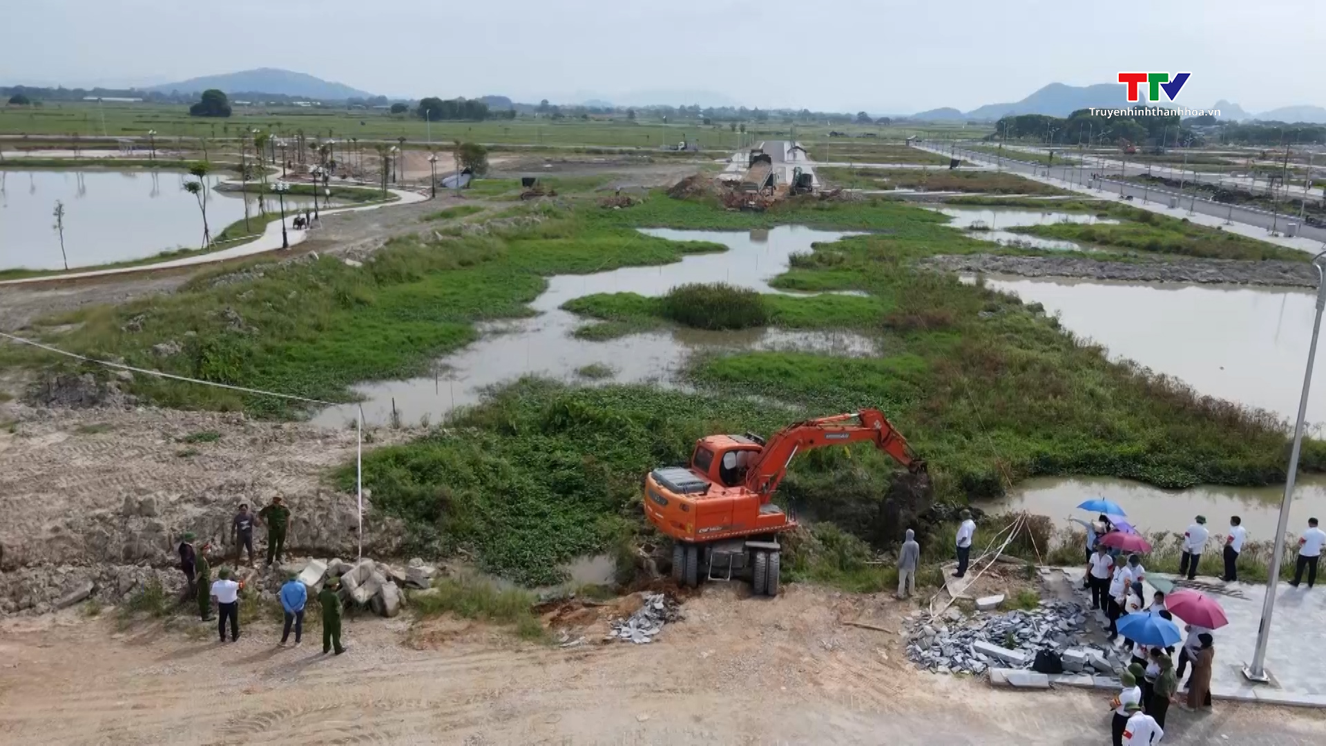 Huyện Đông Sơn cưỡng chế thu hồi đất thực hiện Dự án hạ tầng khu dân cư- Ảnh 1.