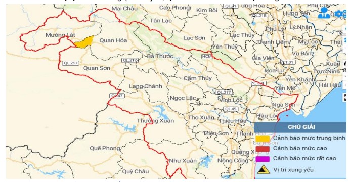 Cảnh báo lũ quét, sạt lở đất, sụt lún đất do mưa lũ hoặc dòng chảy trên khu vực tỉnh Thanh Hóa (ngày 23/7)- Ảnh 1.