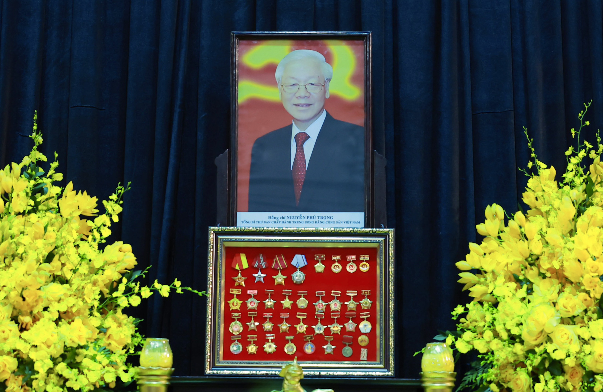 Di ảnh Tổng bí thư Nguyễn Phú Trọng tại Nhà tang lễ số 5 Trần Thánh Tông (Hà Nội) - Ảnh: NGUYỄN KHÁNH