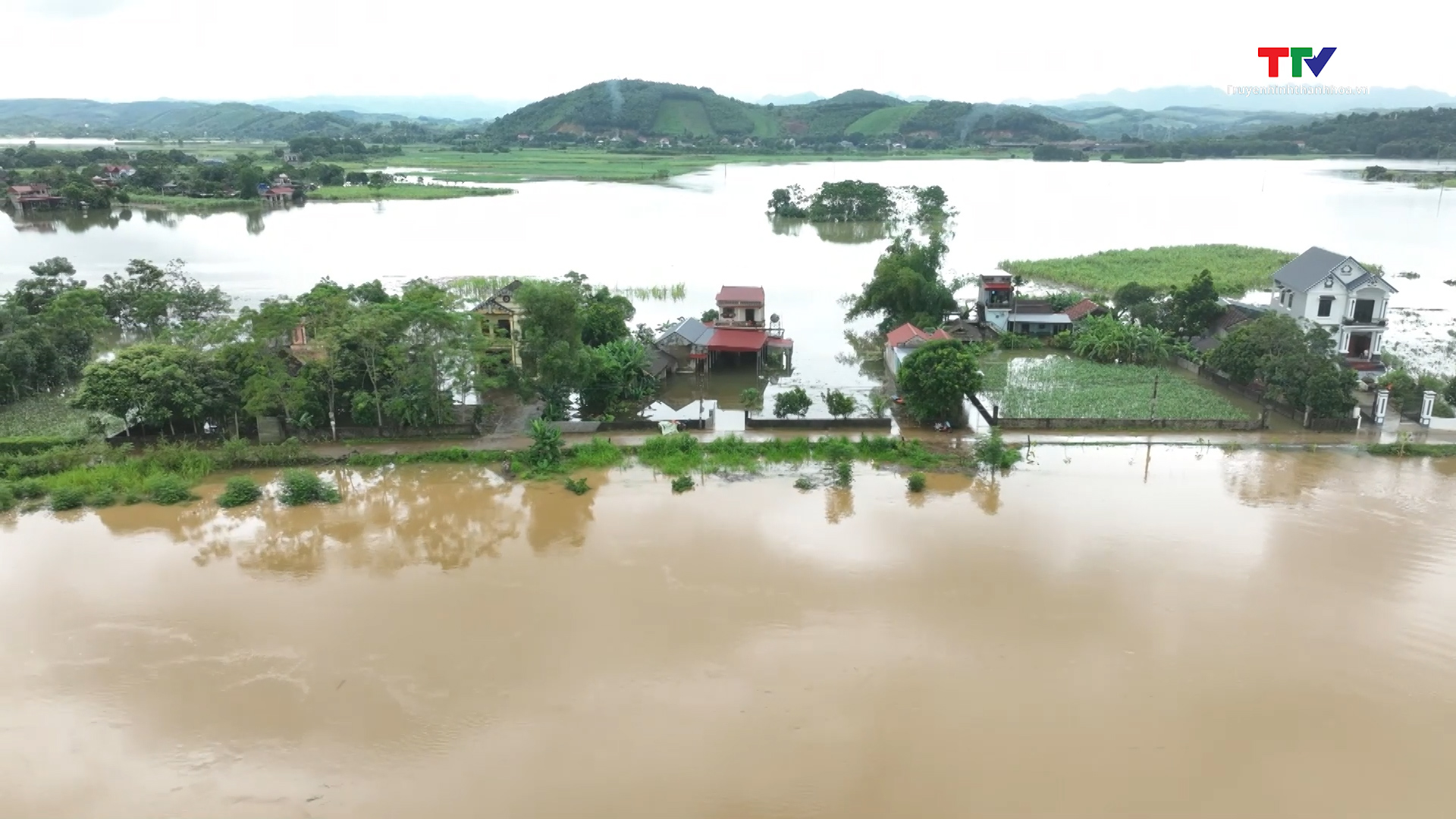 Nhiều hộ dân của huyện Thạch Thành bị cô lập do lũ sông Bưởi- Ảnh 1.