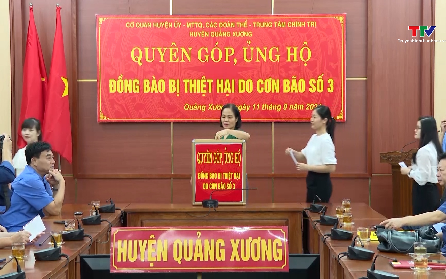 Thanh Hoá quyên góp gần 1,19 tỷ đồng tiền mặt ủng hộ Nhân dân bị thiệt hại do bão số 3