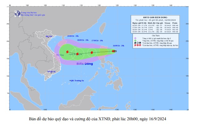 TIN ÁP THẤP NHIỆT ĐỚI GẦN BIỂN ĐÔNG (ngày 16/9)- Ảnh 2.