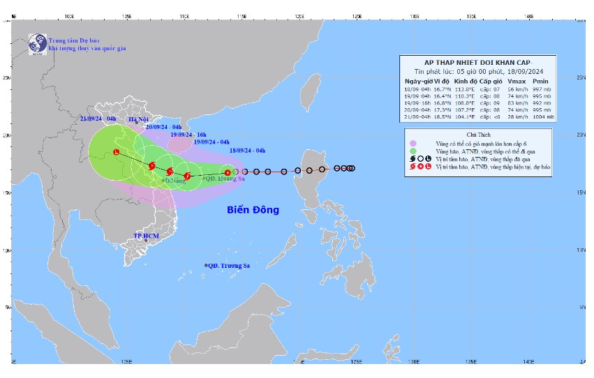 Áp thấp nhiệt đới có khả năng mạnh lên thành bão số 4, giật cấp 10- Ảnh 2.