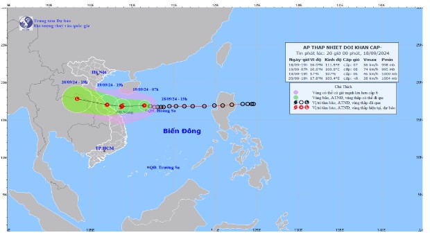 Áp thấp nhiệt đới có khả năng mạnh lên thành bão, cường độ cấp 8, giật cấp 10- Ảnh 2.
