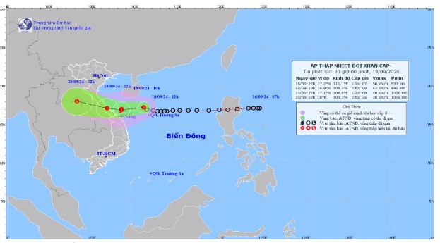 Áp thấp nhiệt đới cách Đà Nẵng khoảng 320km về phía Đông Đông Bắc- Ảnh 2.